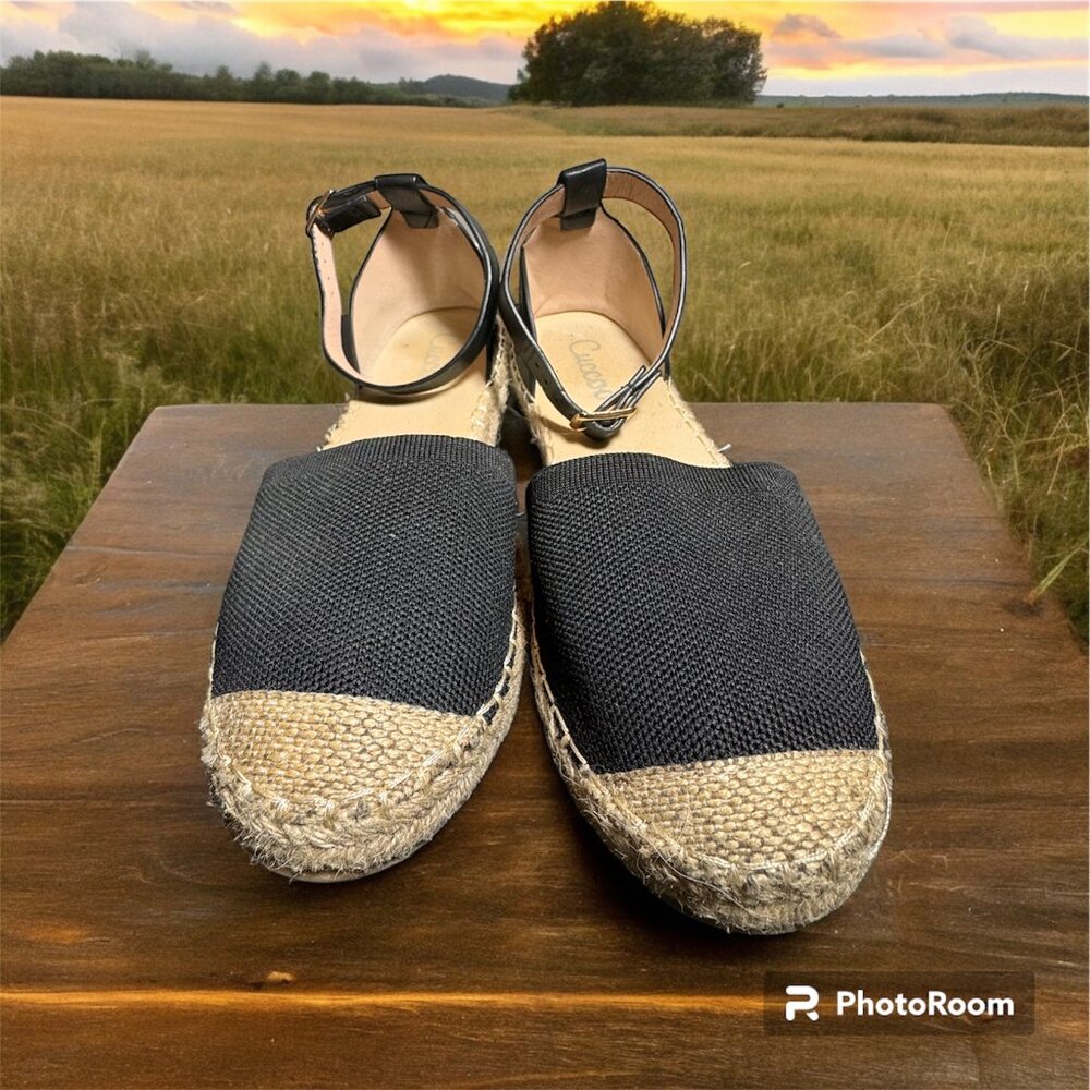 Cuccoo  size 38 espadrille with. Ankle strap shoes